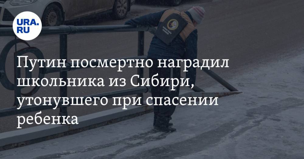 Путин посмертно наградил школьника из Сибири, утонувшего при спасении ребенка