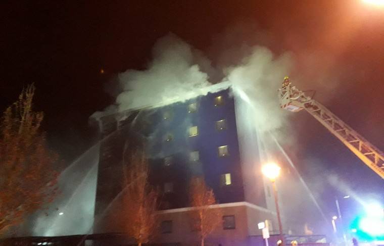 Пожар произошёл в отеле под Лондоном