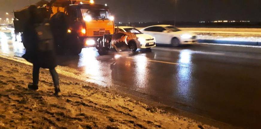 Две аварии с участием автобуса, «КамАЗа» и легковушки произошли в Петербурге