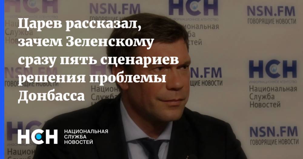 Царев рассказал, зачем Зеленскому сразу пять сценариев решения проблемы Донбасса