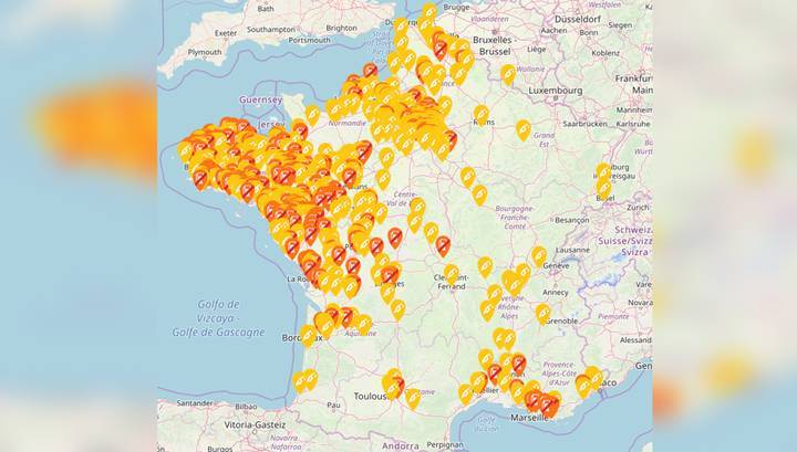 Из-за общенациональной забастовки во Франции выросла пробка в 550 километров