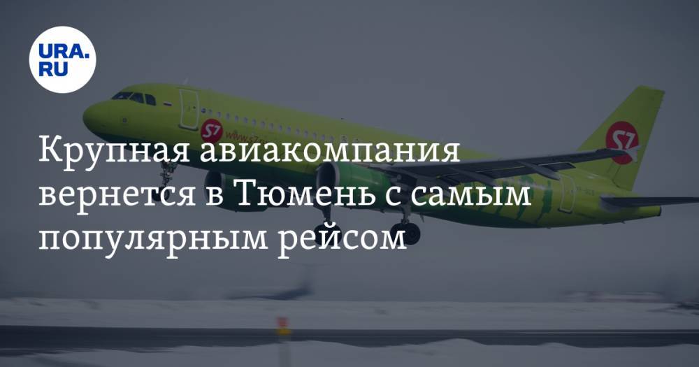 Крупная авиакомпания вернется в Тюмень с самым популярным рейсом