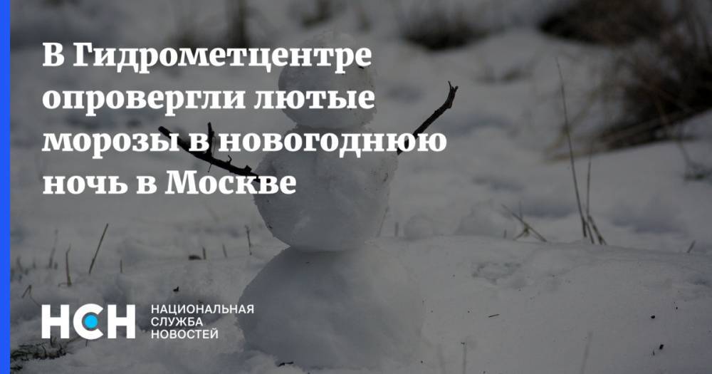 В Гидрометцентре опровергли лютые морозы в новогоднюю ночь в Москве