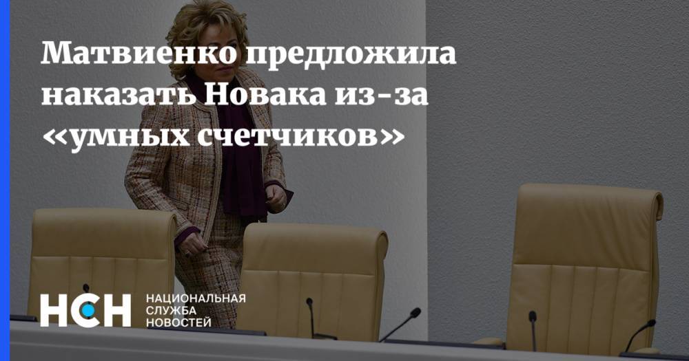 Матвиенко предложила наказать Новака из-за «умных счетчиков»