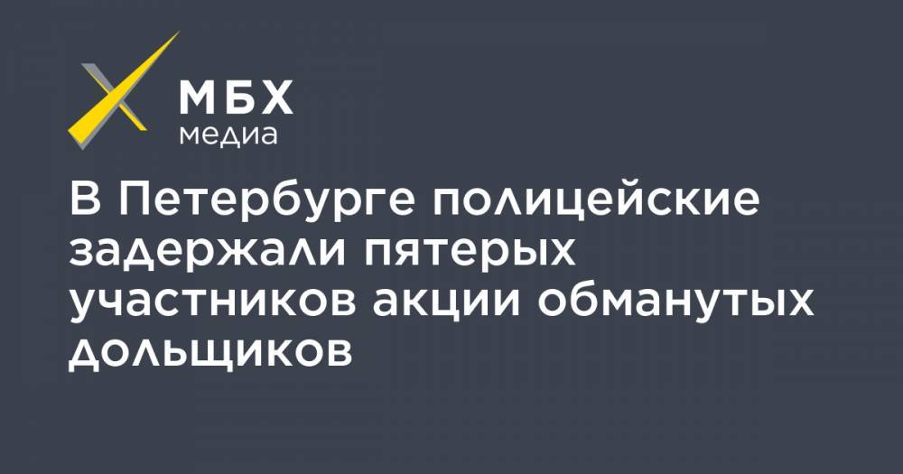В Петербурге полицейские задержали пятерых участников акции обманутых дольщиков