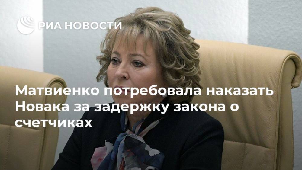 Матвиенко потребовала наказать Новака за задержку закона о счетчиках