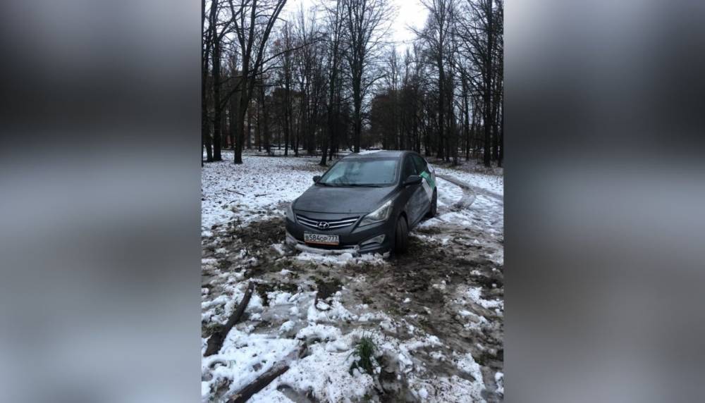 В Петербурге два каршеринговых автомобиля заблудились и оказались в парке и на газоне