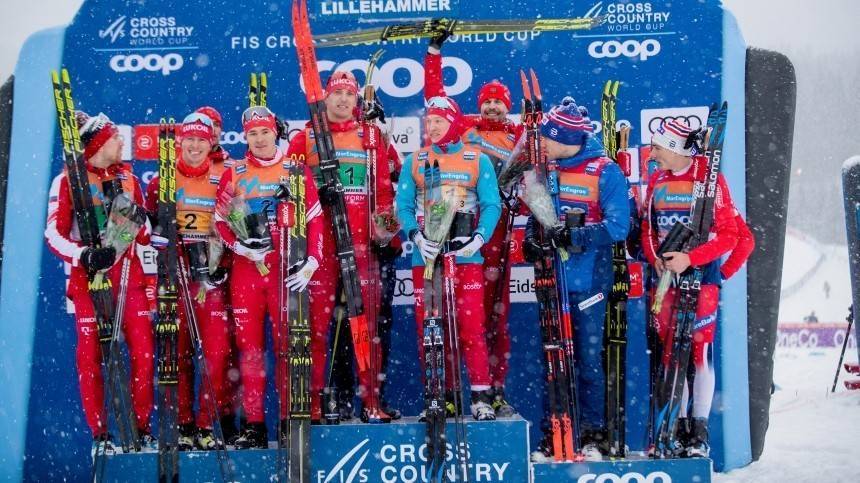 Российские лыжники взяли золото и серебро на этапе Кубка мира в Норвегии