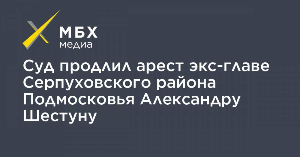 Суд продлил арест экс-главе Серпуховского района Подмосковья Александру Шестуну