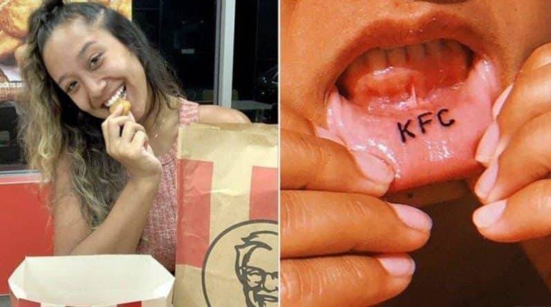Девушка с татуировкой KFC надеется на бесплатный фаст-фуд от сети ресторанов