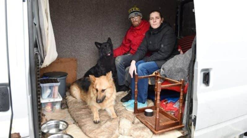 Семья вынуждена жить в фургоне, поскольку не смогла отказаться от своих собак