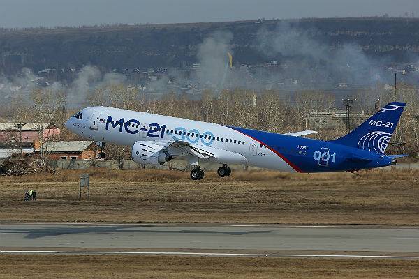 Третий самолет МС-21-300 совершил первый испытательный полет в Иркутске
