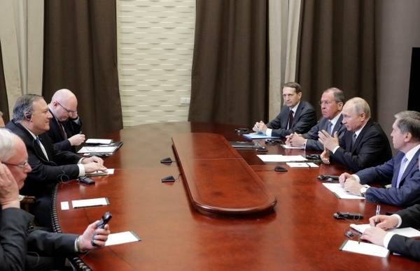 Переговоры Путина и Помпео в Сочи продлились чуть больше полутора часов