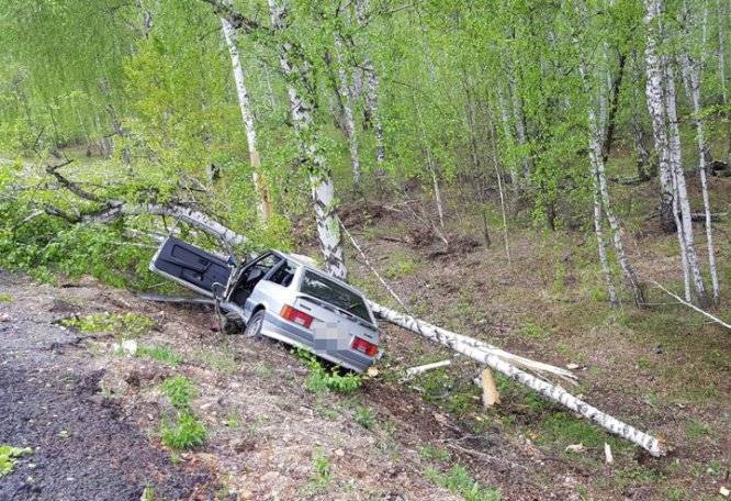 В Башкирии водитель погиб, врезавшись в дерево