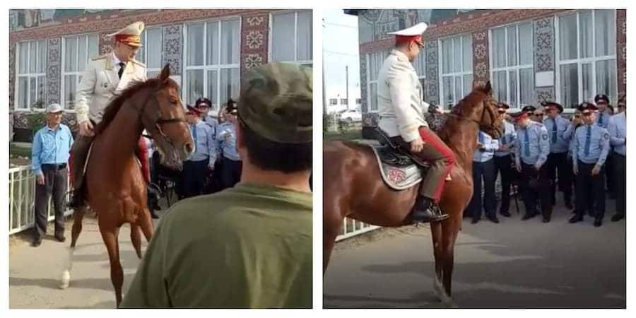 Начальника Департамента полиции Атырауской области уволили после видео с конем