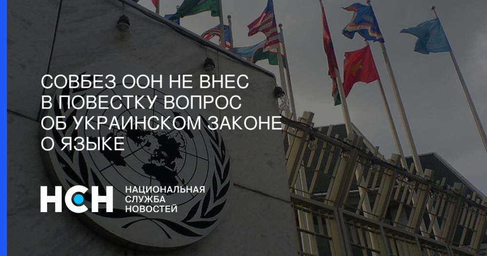 Совбез ООН не внес в повестку вопрос об украинском законе о языке