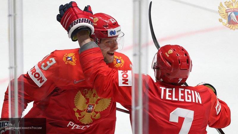 Сборная России по хоккею ведет счет в матче против Швеции в рамках ЧМ-2019