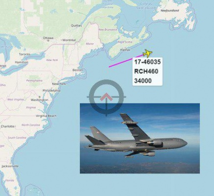 Новейший самолёт-заправщик ВВС США КС-46А совершает перелет в Европу