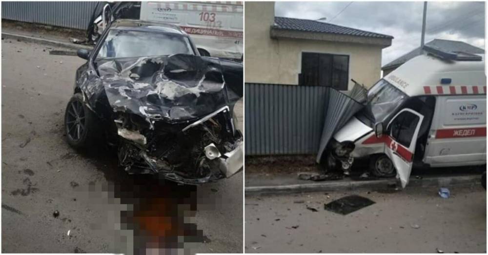 Кровь и мятое железо: водитель «Lexus» врезался в скорую в Нур-Султане (фото)