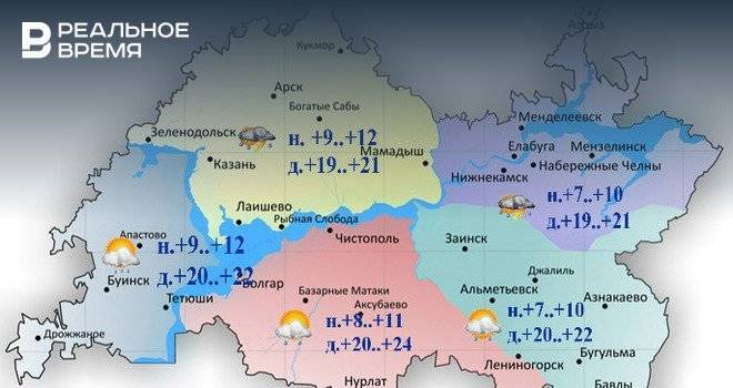 В Татарстане прогнозируют грозу и 24°С