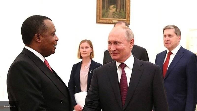 Путин встретился с президентом ДРК Дени Сассу-Нгессо в Кремле