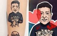 Харьковчанка сделала татуировку с изображением Зеленского