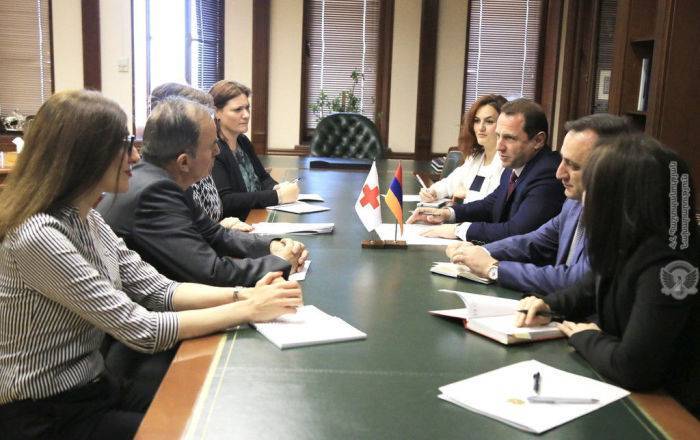 Тоноян и представители Красного Креста обсудили проблемы находящегося в Баку Казаряна