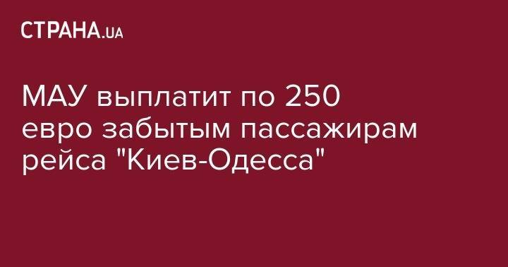 МАУ выплатит по 250 евро забытым пассажирам рейса "Киев-Одесса"