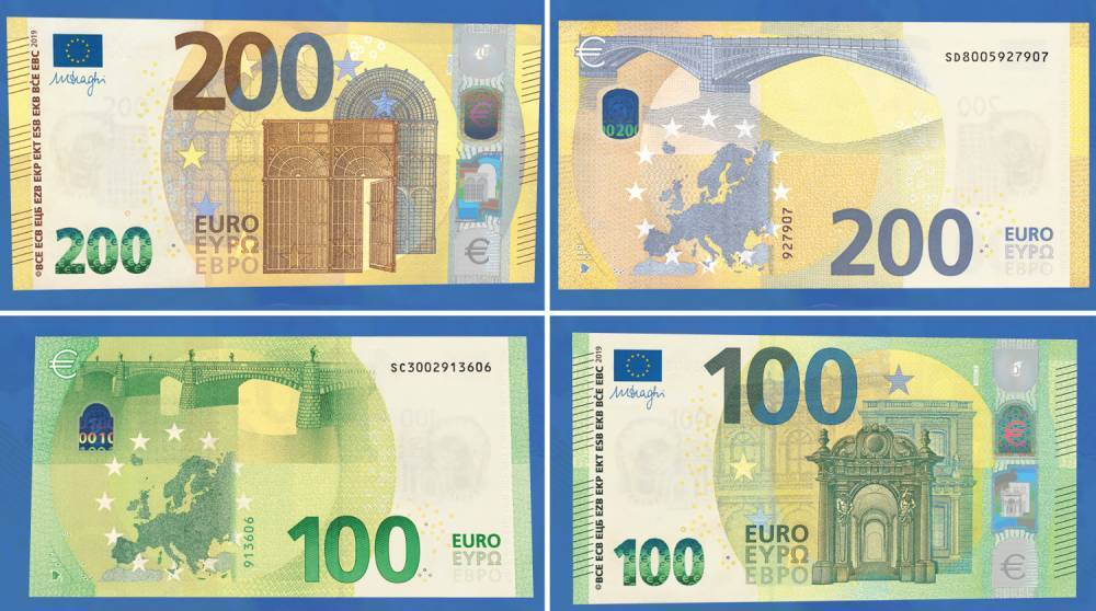 Введены в обращение новые банкноты в 100 и 200 евро