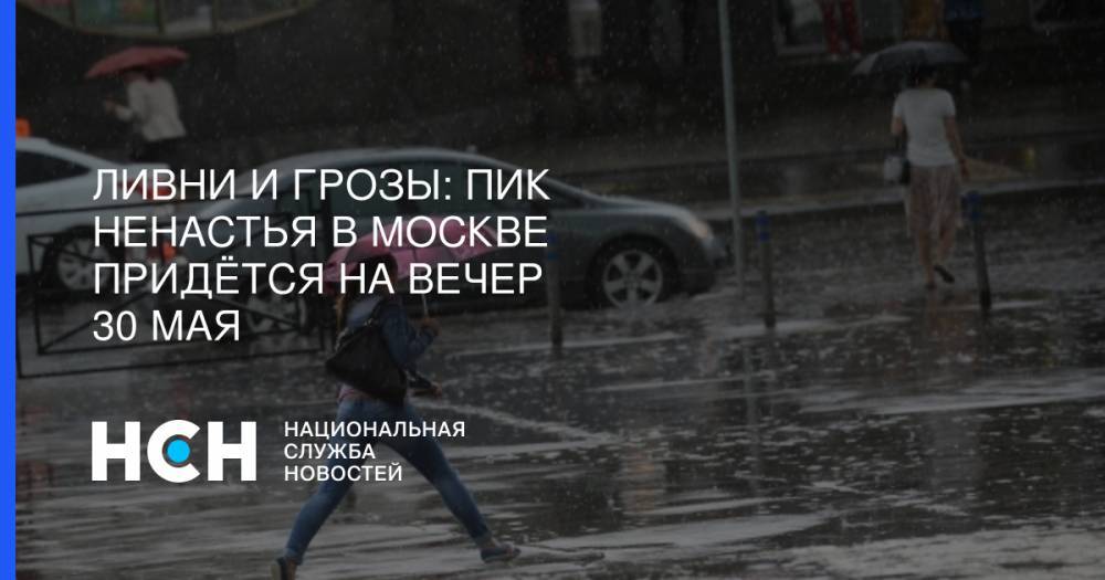 Ливни и грозы: Пик ненастья в Москве придётся на вечер 30 мая