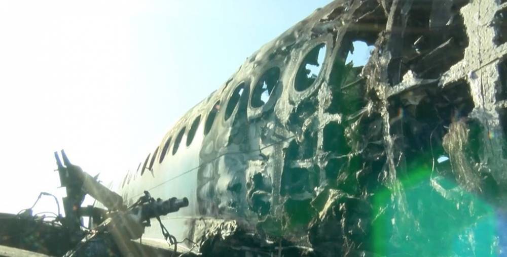 Лишь один человек спасся из хвоста сгоревшего самолёта