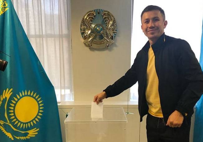 Головкин после победы проголосовал на выборах президента Казахстана (фото)