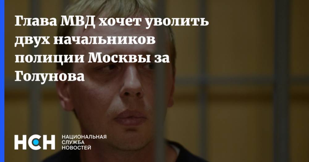 Глава МВД хочет уволить двух начальников полиции Москвы за Голунова