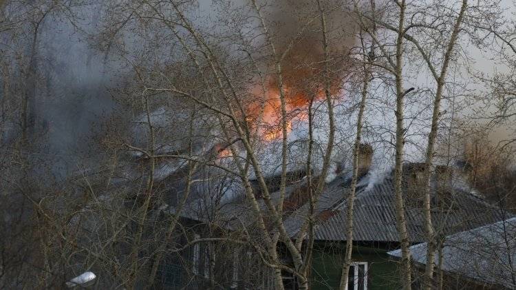 Обширное возгорание произошло на острове Кего под Архангельском
