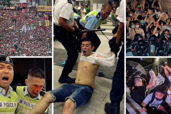 Огромные протесты в Гонконге против навязывания порядков Китая