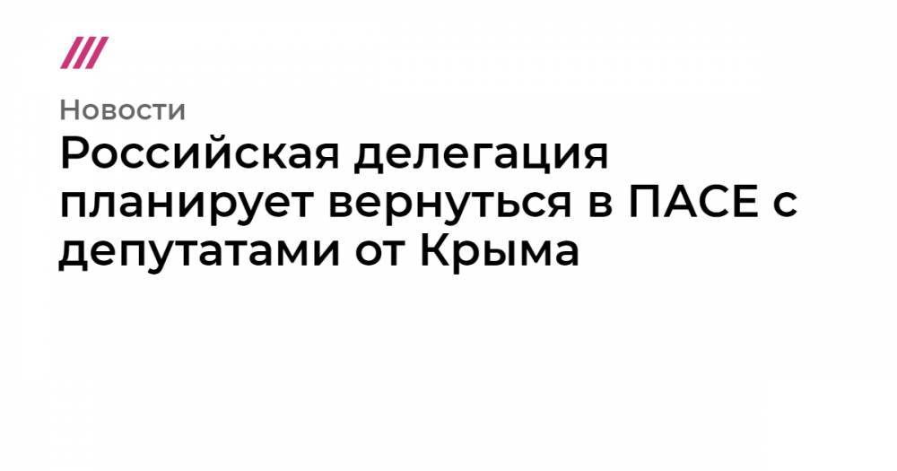 Российская делегация планирует вернуться в ПАСЕ с депутатами от Крыма