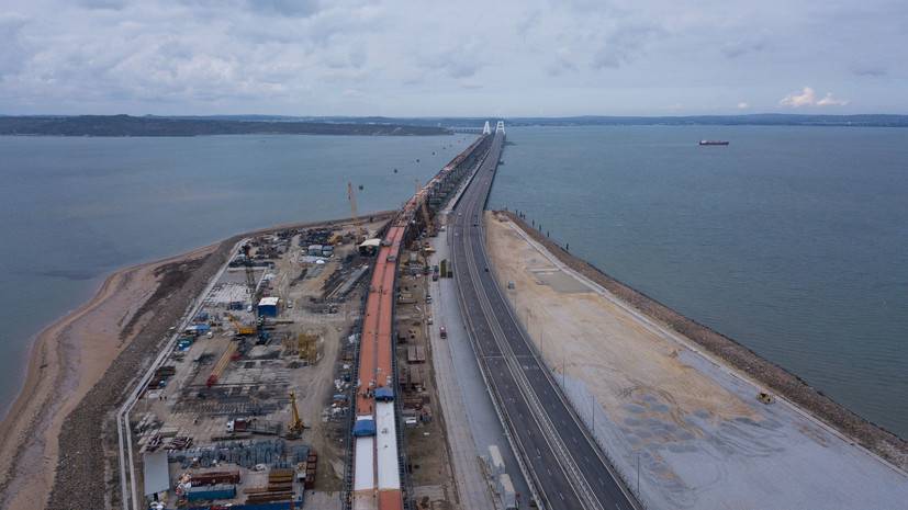Строительство ж/д части Крымского моста идёт с опережением