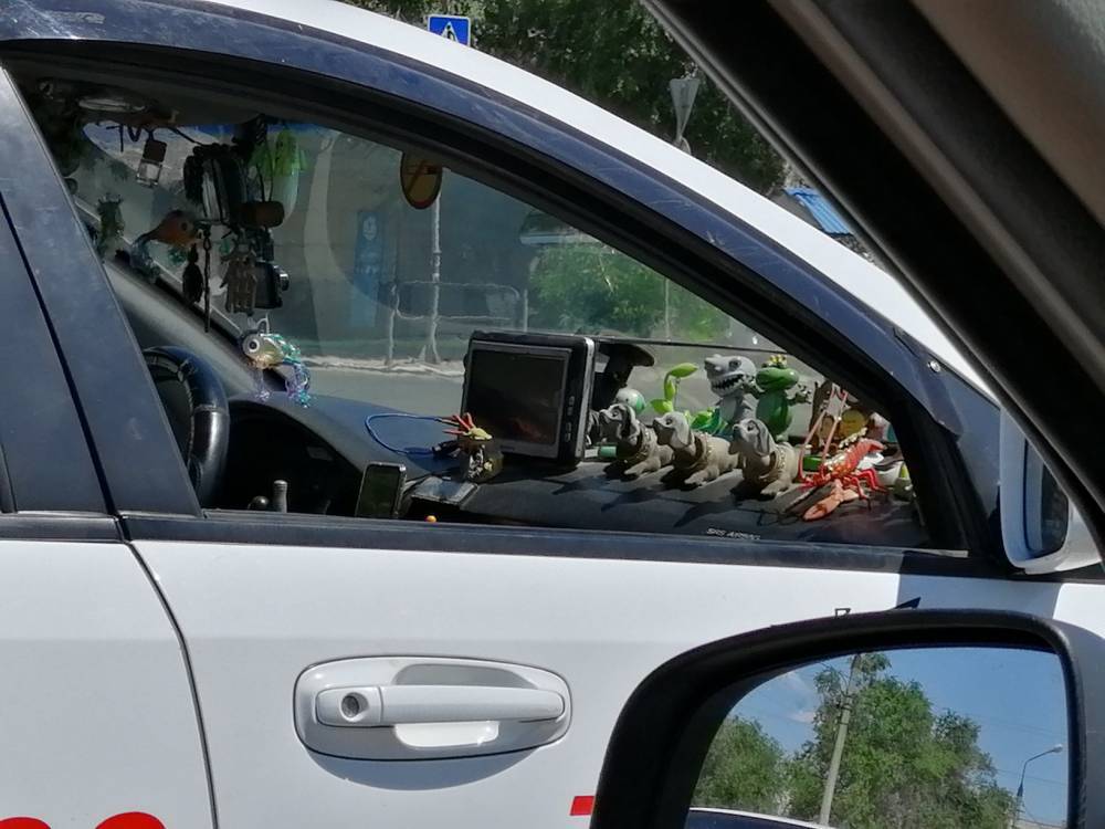 В Астрахани сфотографировали машину, водитель которой не наигрался в игрушки