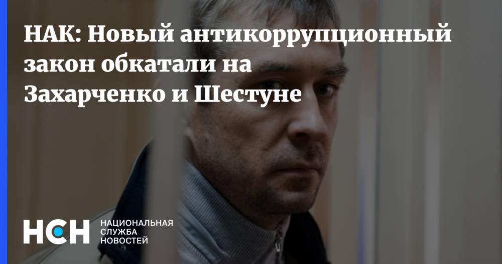 НАК: Новый антикоррупционный закон обкатали на Захарченко и Шестуне