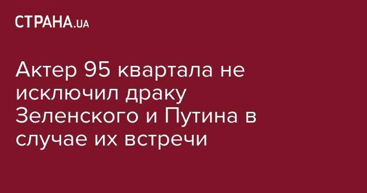 Актер 95 квартала не исключил драку Зеленского и Путина в случае их встречи