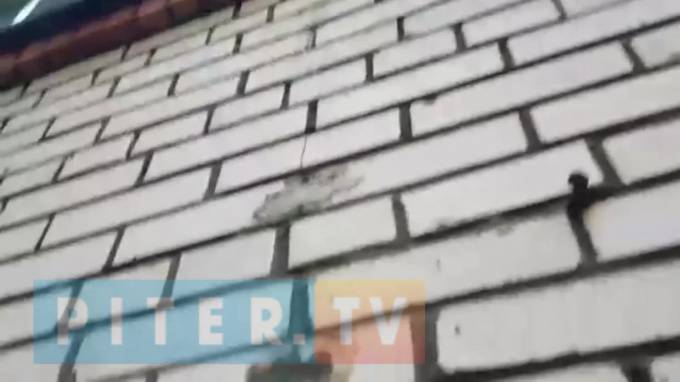 Видео: в Выборгском районе дом "дал трещину"