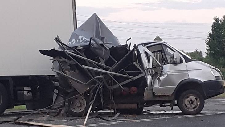 Грузовую «Газель» грузовик уничтожил в ДТП под Добрунью