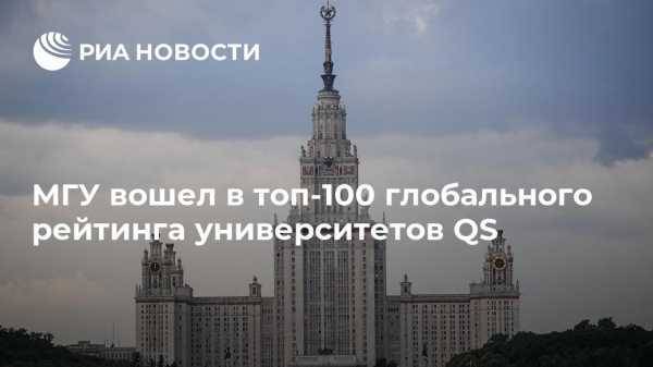 МГУ вошел в топ-100 глобального рейтинга университетов QS