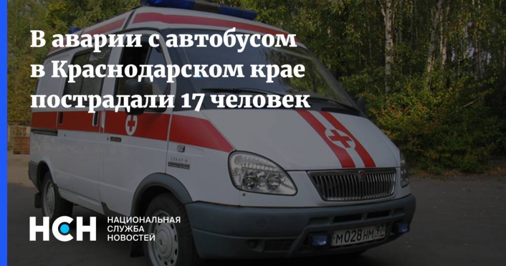 В аварии с автобусом в Краснодарском крае пострадали 17 человек
