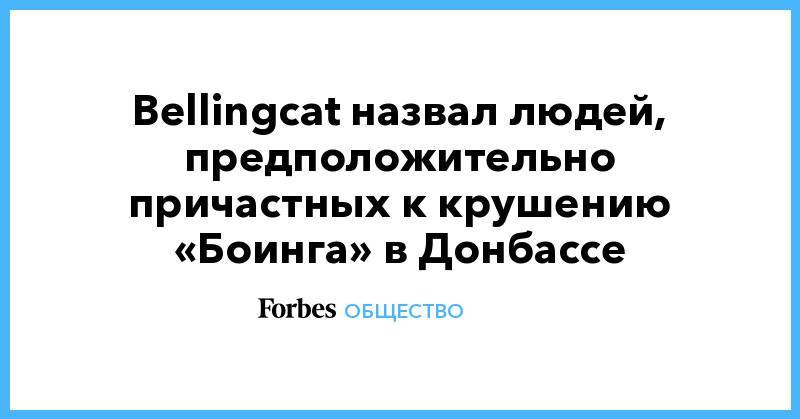 Bellingcat назвал людей, предположительно причастных к крушению «Боинга» в Донбассе