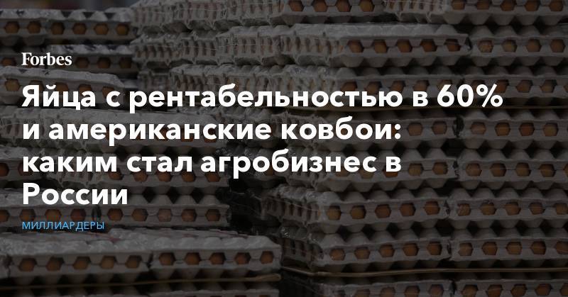 Яйца с рентабельностью в 60% и американские ковбои: каким стал агробизнес в России