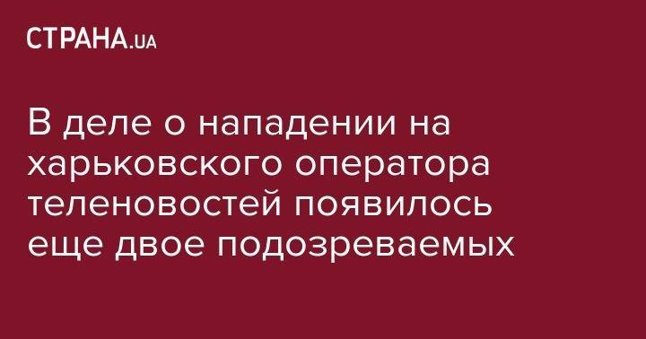 В деле о нападении на харьковского оператора теленовостей появилось еще двое подозреваемых