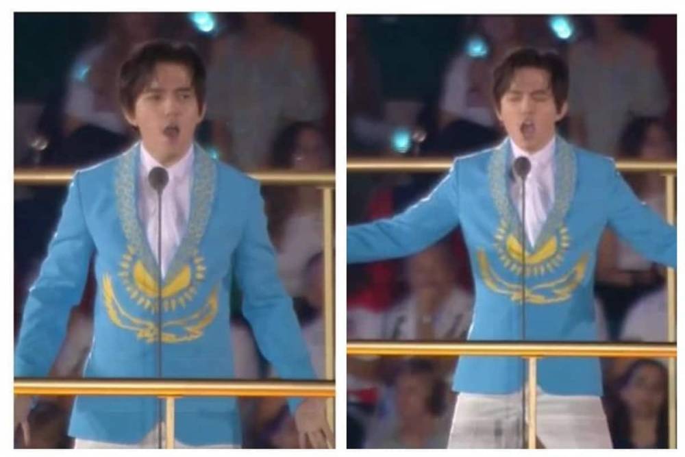 Димаш Кудайберген спел на открытии Европейских игр в Минске в костюме с казахстанским флагом (видео)