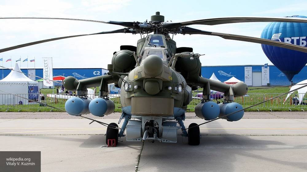 Российский  вертолет Ми-28 продемонстрировал фигуру высшего пилотажа