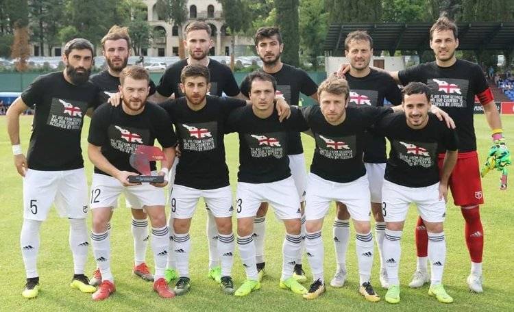 Грузинские футболисты вышли под лозунгом: «Наша страна оккупирована Россией»